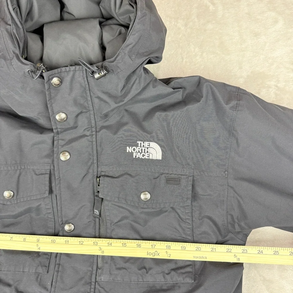 The North Face HyVent Bomber Jacket Mens Medium Black Goose Down Hooded Puffer - Picture 11 of 15